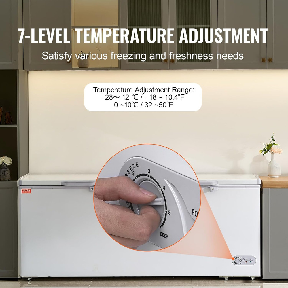 Spacious 19.8 Cu.Ft Chest Freezer with Lock, Adjustable Temp & 4 Baskets