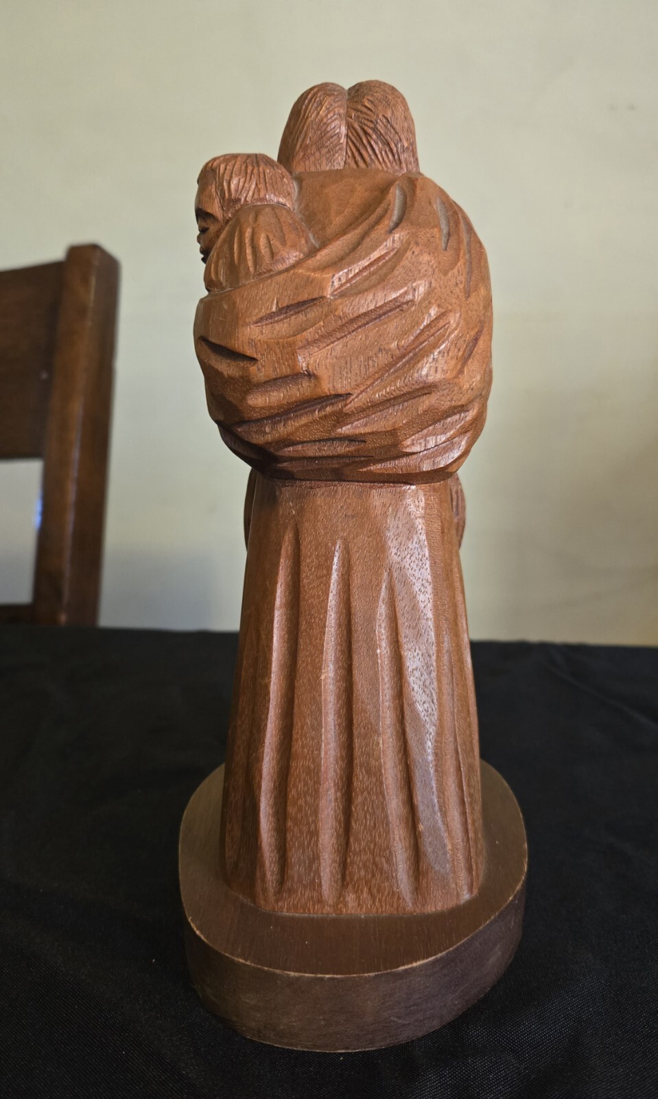 Jose Pinal Hand Carved Wood Mother Child Baby Sculpture Signed Mexican Art 9"