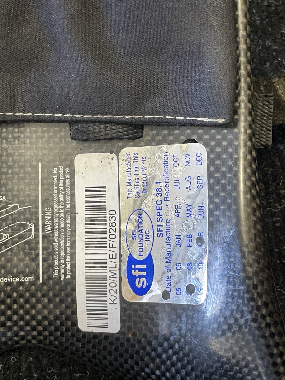 Hans Device Carbon Fiber 20M Medium Car SCCA Racing arai bell anchors