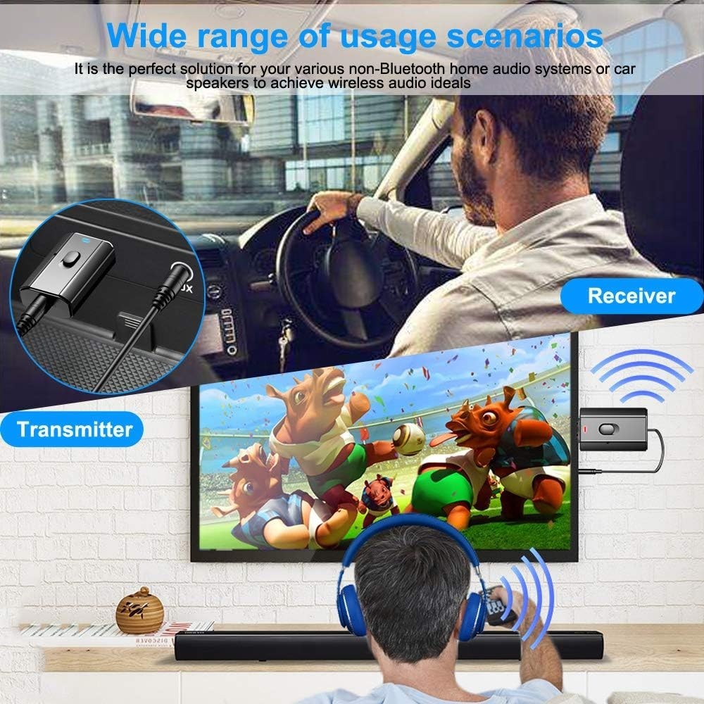 Compact Bluetooth Car Adapter: Versatile Wireless Audio Receiver/Transmitter