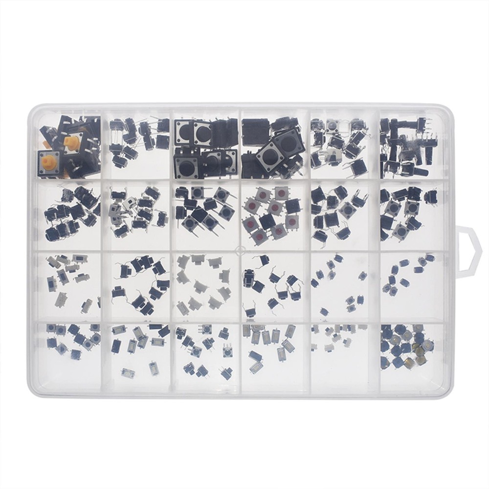 250pcs 25-Type Micro Switch Push Tact Button ON/OFF Touch Button Switch mm