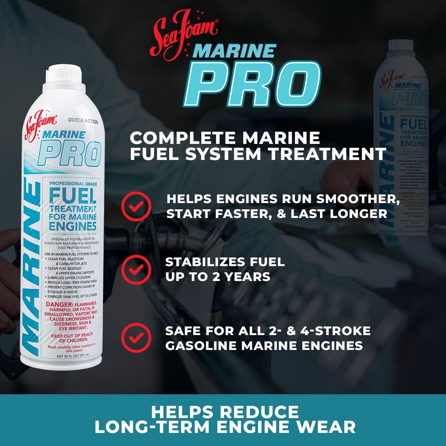 Sea Foam Marine PRO Gasoline Boat Fuel Treatment MP20 20oz Pack of 2
