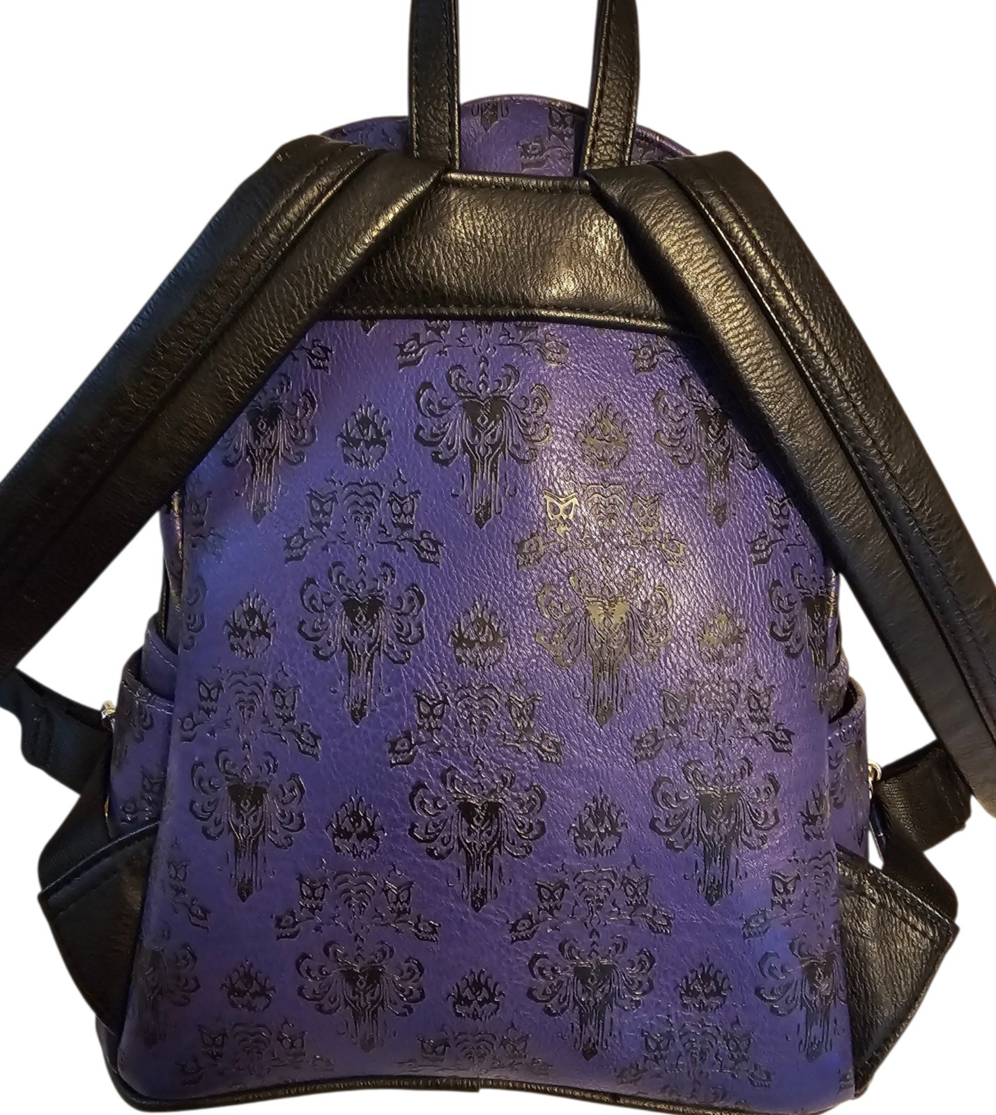 Loungefly Disney Parks Haunted Mansion Purple Wallpaper Mini Backpack ❤️ Logo