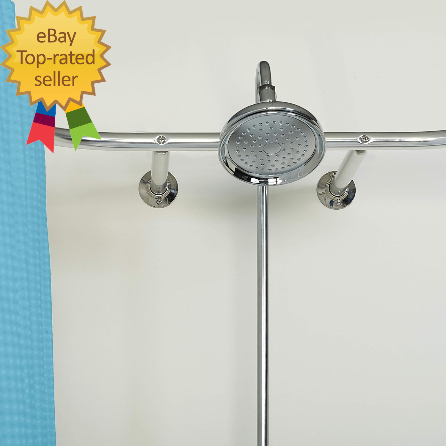 Rustproof round Shower Curtain Rod for Clawfoot Tub with Easy Installation Oval