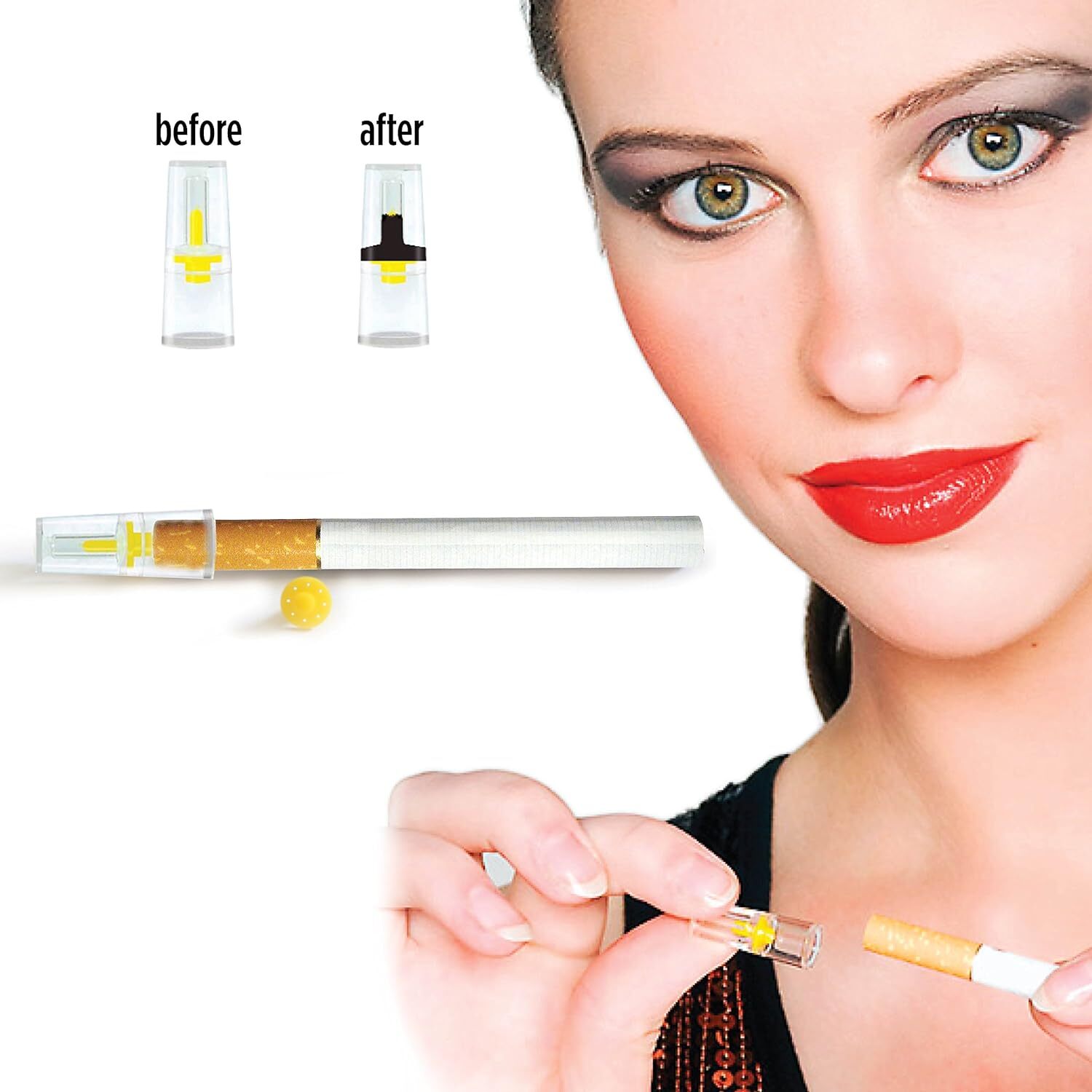 10 Packs NIC-OUT Cigarette (300 Disposable Filters) + 5 FREE LIGHTERS ~ COMBO