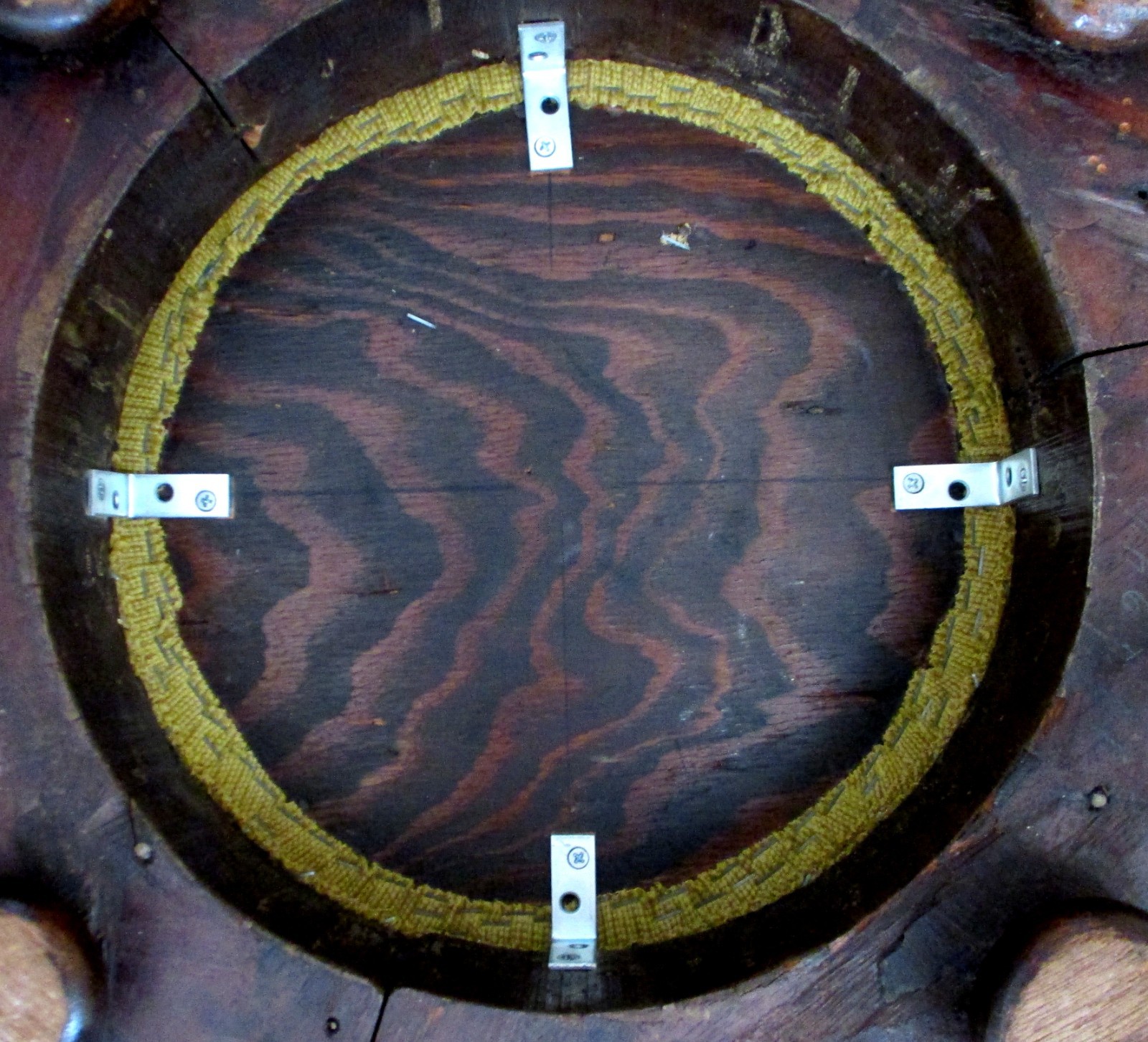 Antique Victorian Empire Pink Needlepoint Round Footstool Ottoman Mahogany