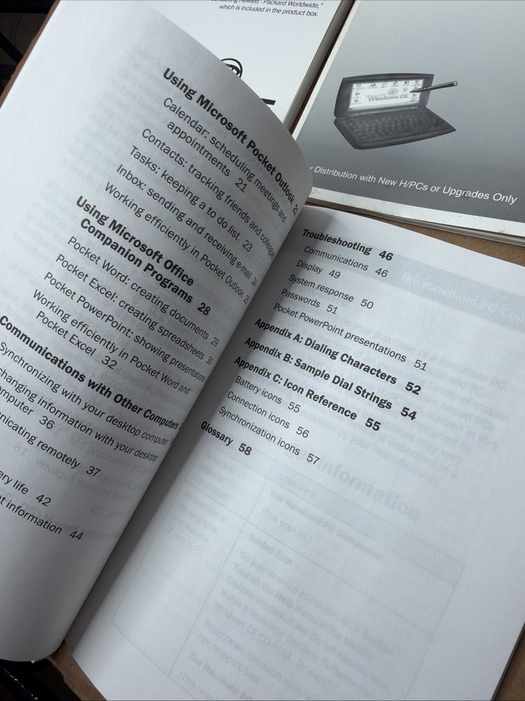 Microsoft Windows CE Handheld PC COA Disk Operating System Guide Manual Books