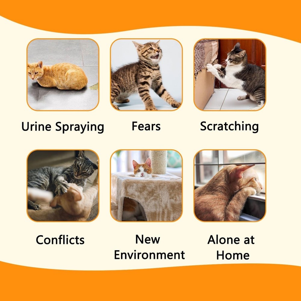 Cat Pheromones Calming Diffuser 2-in-1 30 Days Refill Cat Pheromone Diffuser
