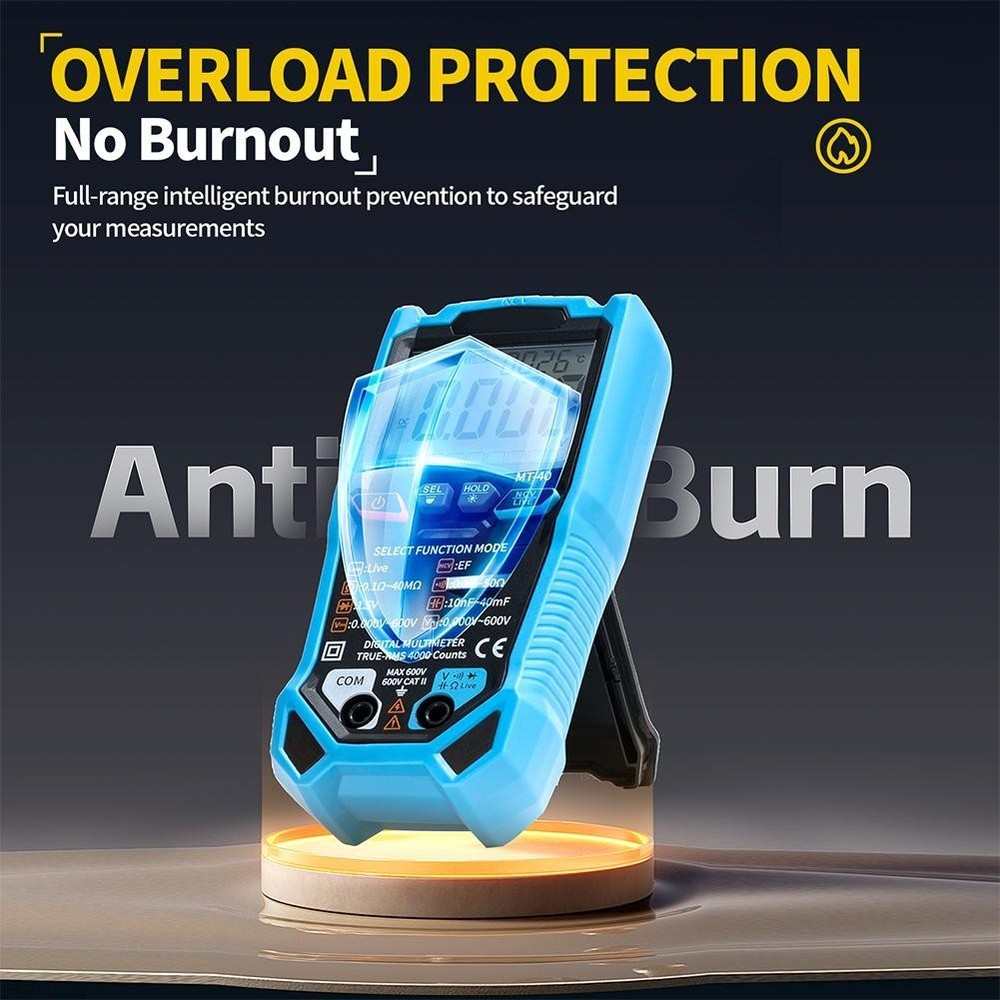 Digital MT40 Multimeter with Fast Sampling Rate and Backlight Functionality