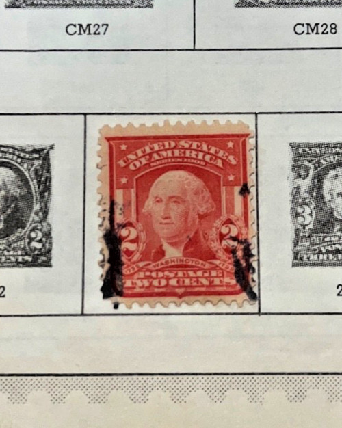 1902 red 2 cent washington us stamp