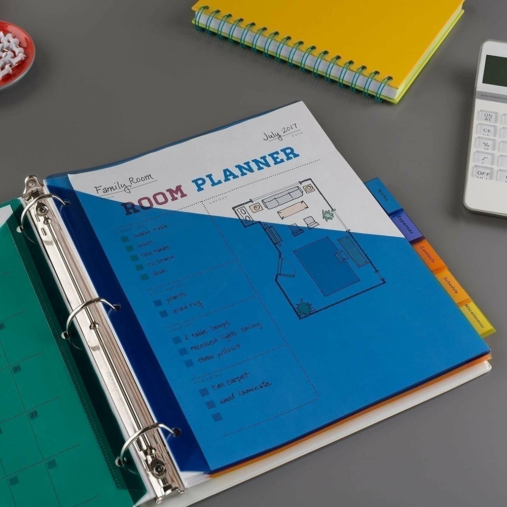 Avery 8-Tab Plastic Binder Dividers with Pockets, Insertable Multicolor 3 sets