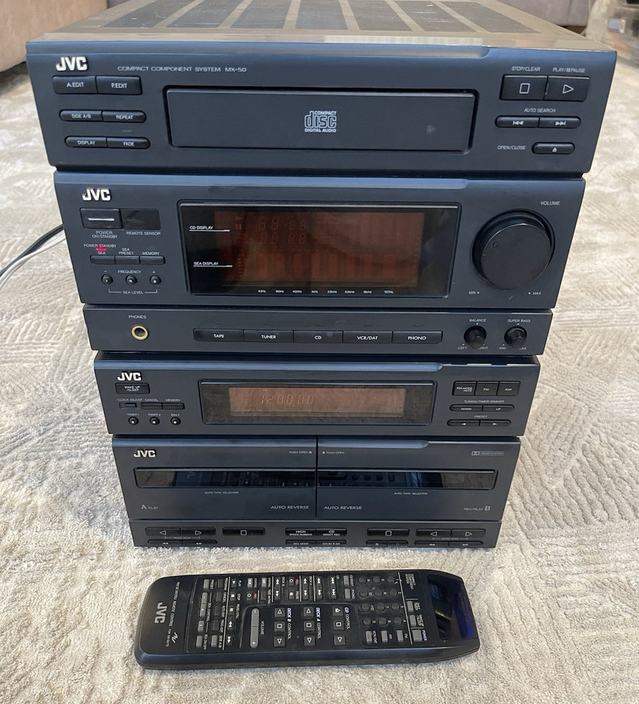 JVC CA-MX50BK Compact Component System Stereo Receiver with Remote Works