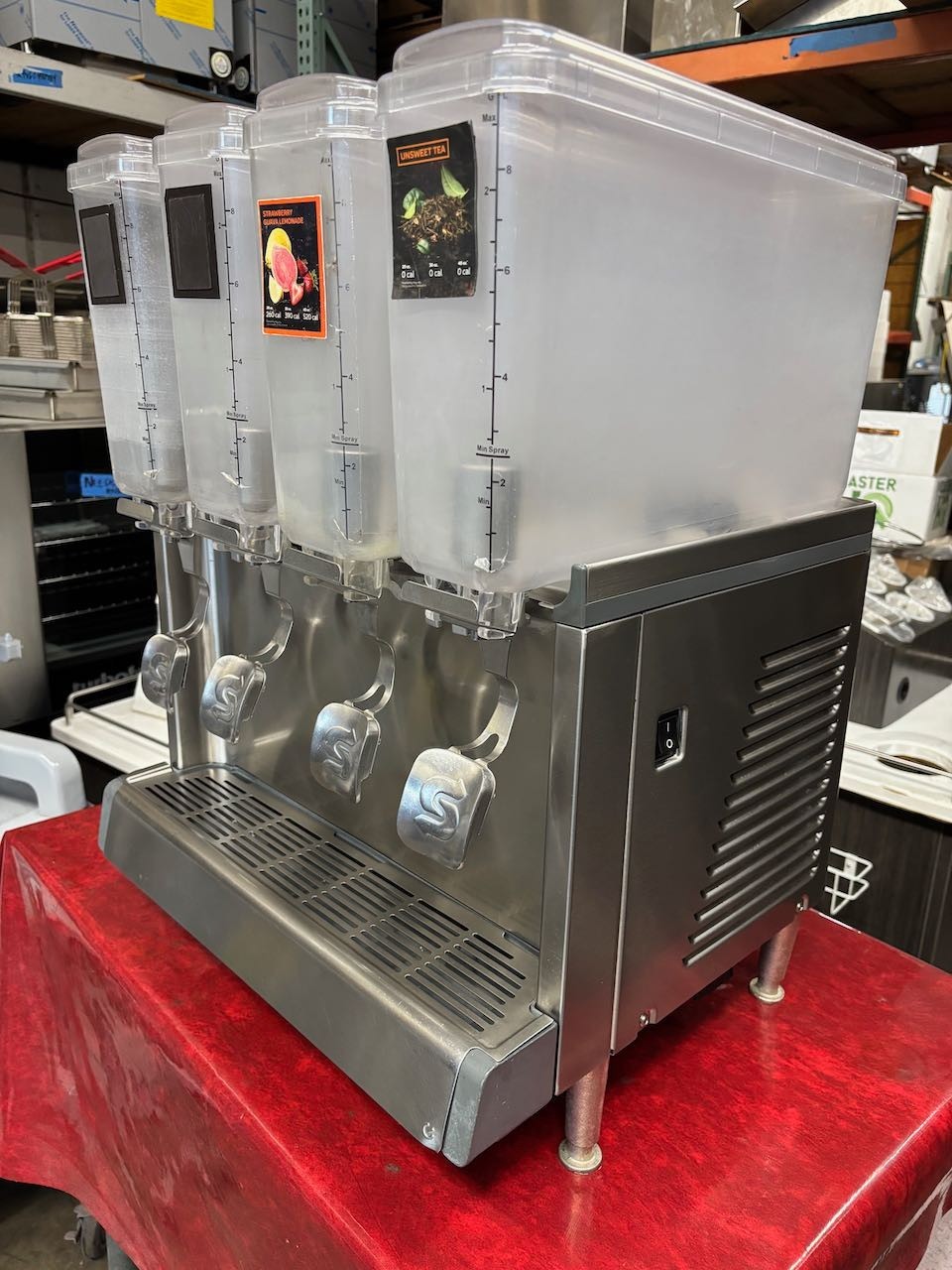 4 Flavor Refrigerated Beverage Dispenser Drink Fountain Bubbler Crathco #4419