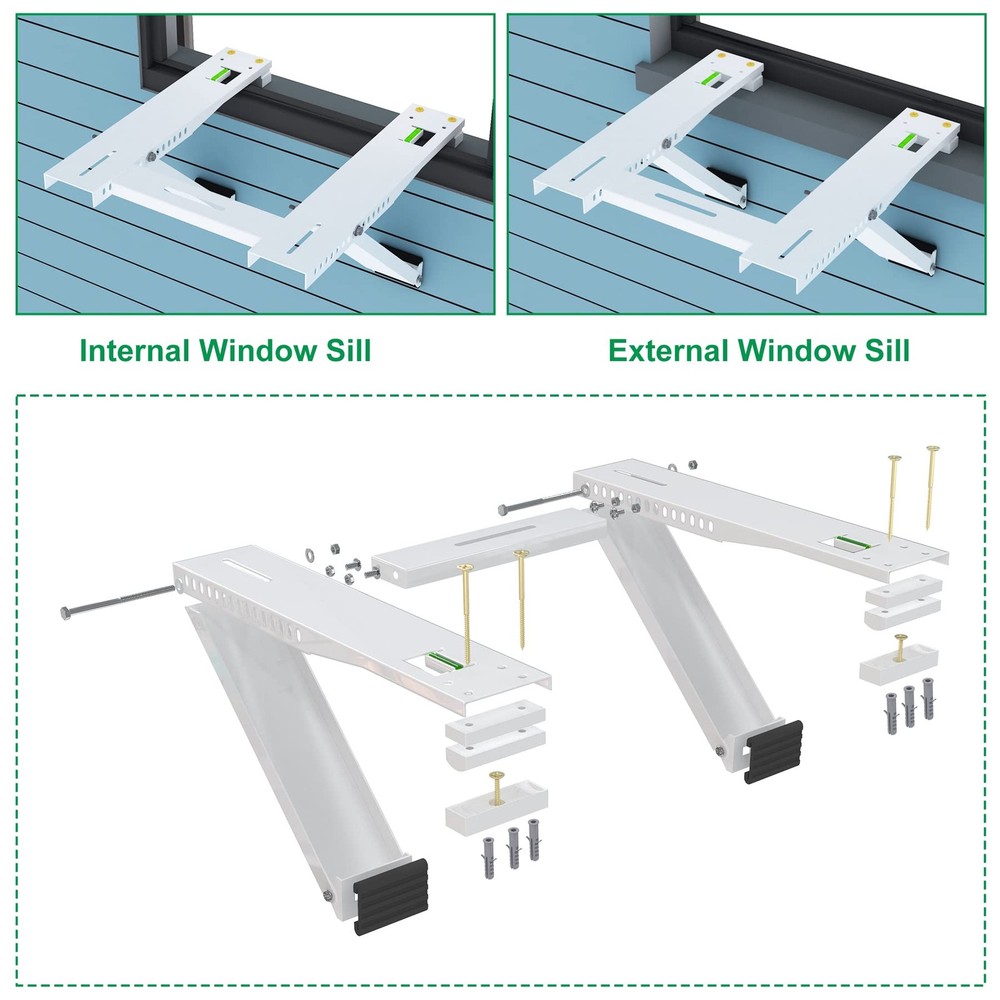 Window Air Conditioner Bracket, Heavy Duty Window AC Support Bracket with 2 A...