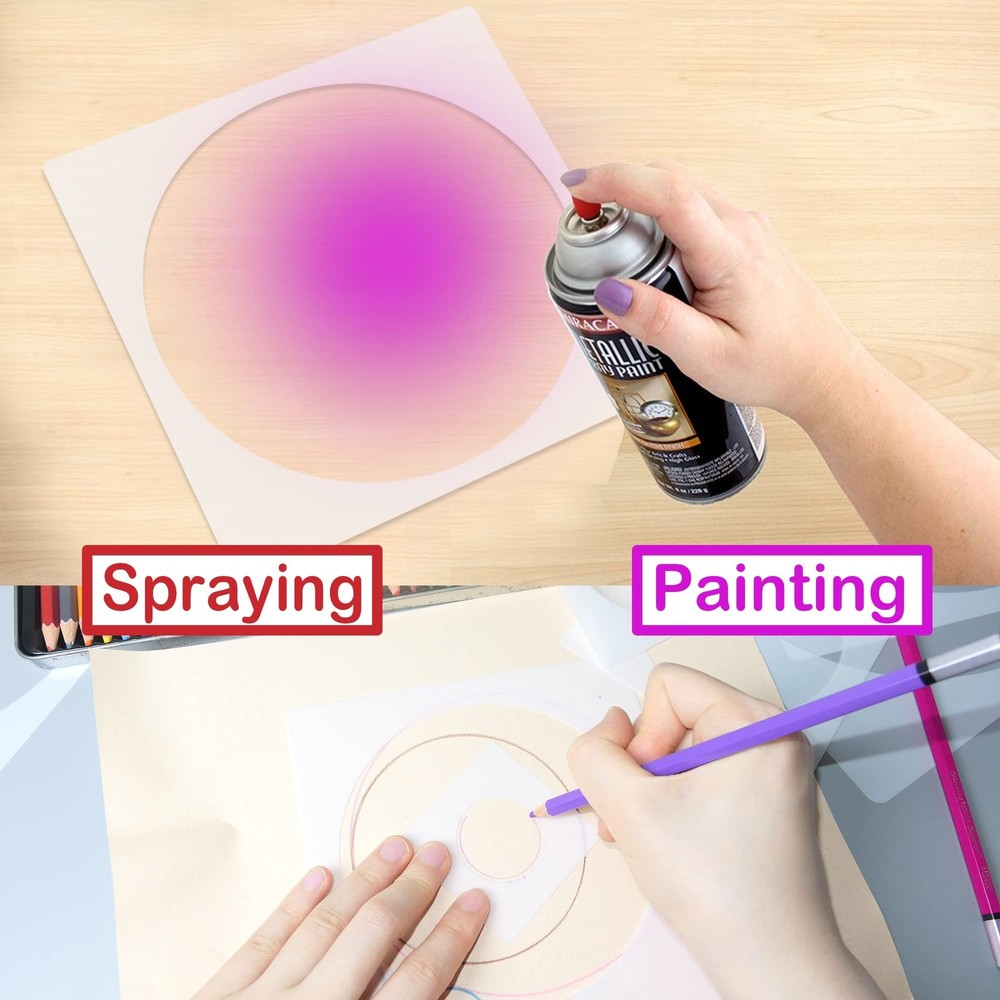 Circle Stencils for Drawing,16 Pcs Plastic Large to Small Different Sizes Cir...