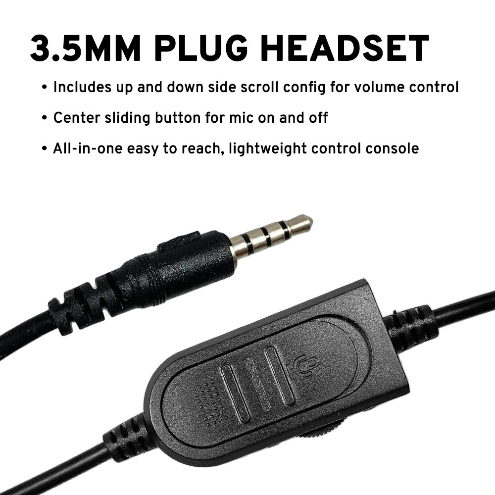 Computer Headset Single Sided w/Microphone Volume Control for Webinar Zoom Skype