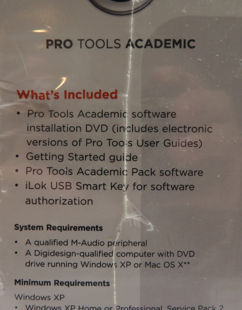 NEW Pro Tools Academic Pack Software For Qualified M-Audio Peripherals | SEALED