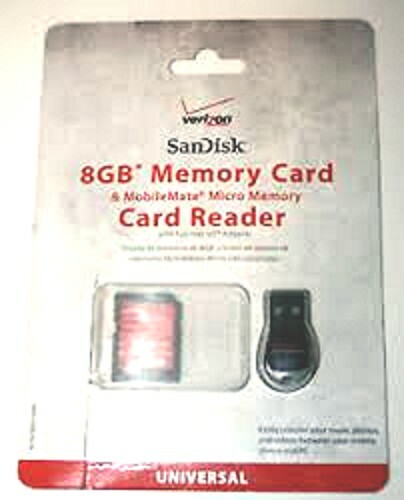 Verizon Sandisk 4GB Memory Card and MobileMate Micro Memory Card Reader- LN