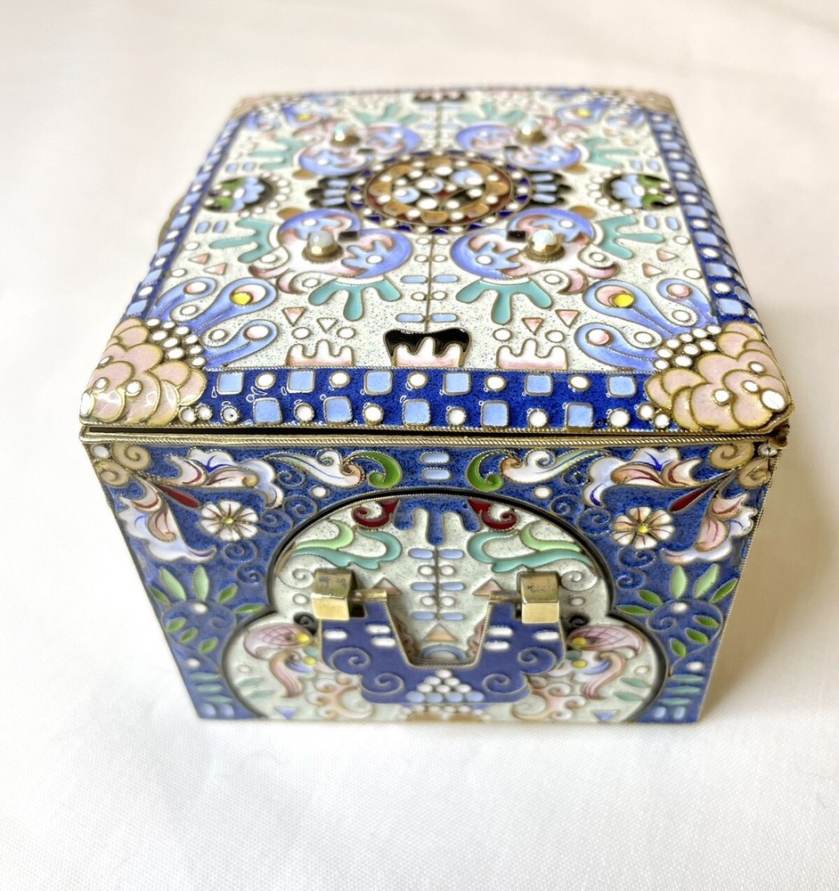 Antique Russian Silver Enamel Box