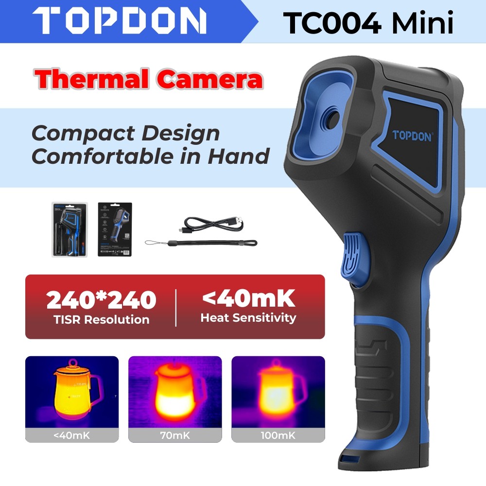 🔥TOPDON TC004 Mini Thermal Imaging Camera Digital Display High Image Resolution