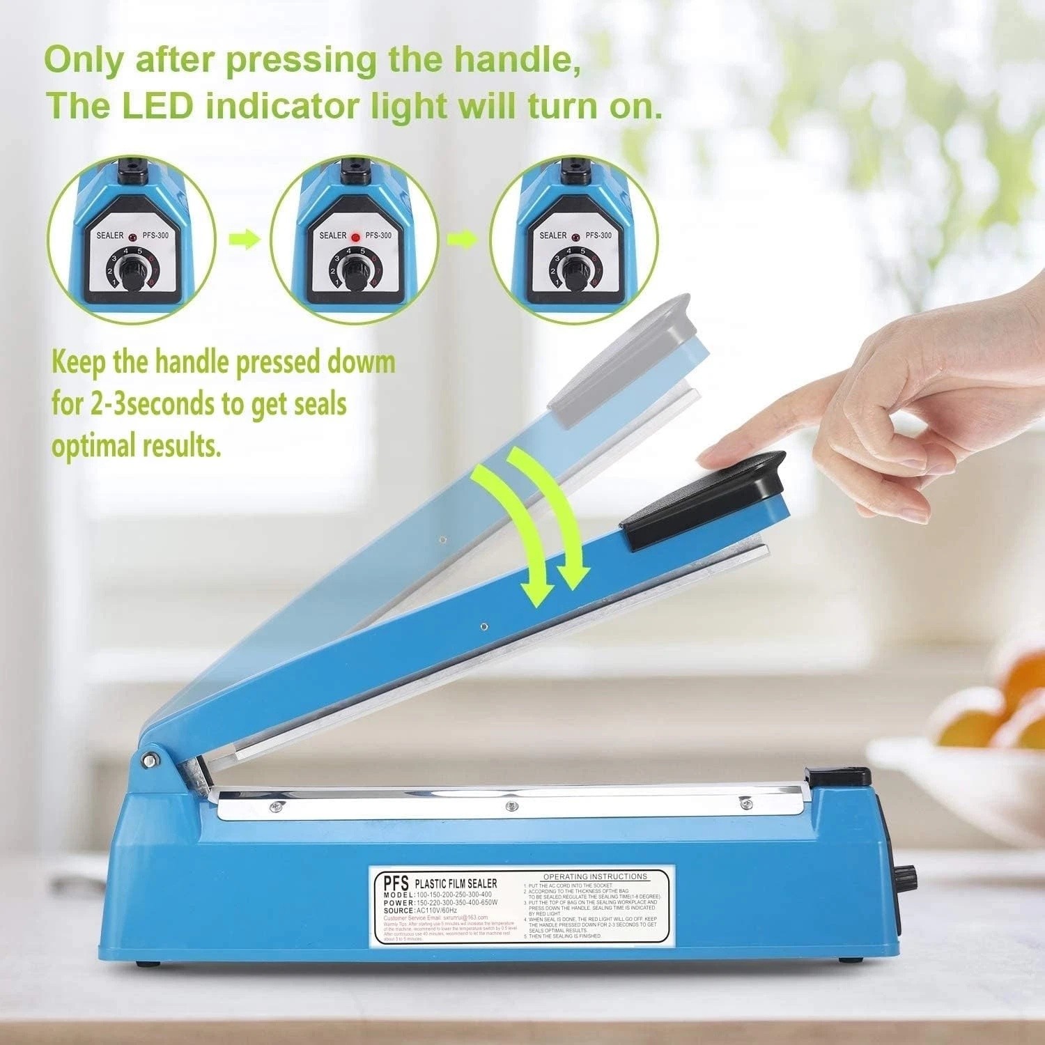 12" ABS Hand Impulse Heat Sealer Machine Poly Bag Sealing for Plastic Bags US