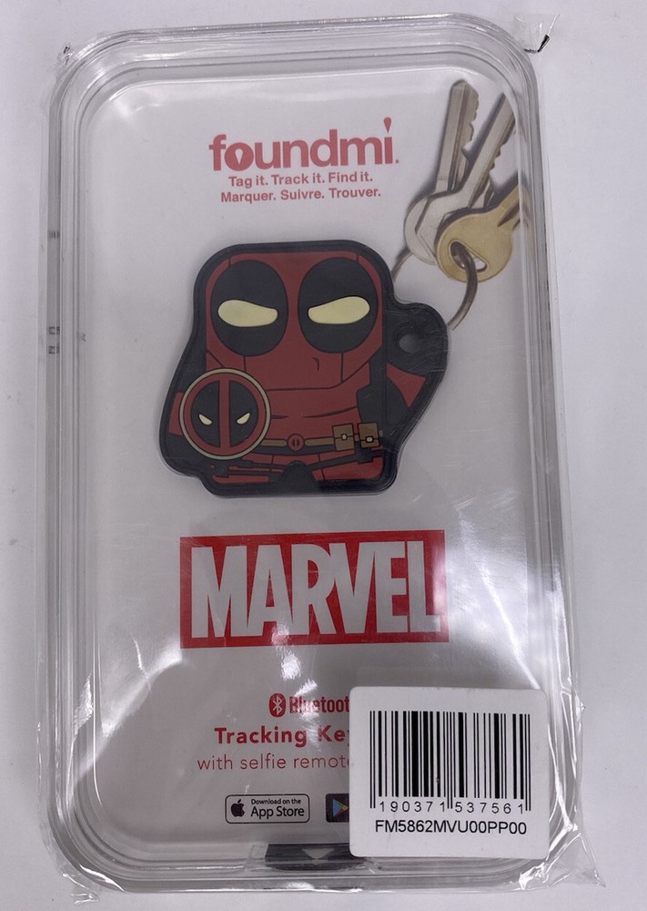 Rare Marvel Comics DEADPOOL Foundmi Bluetooth Tracking Keychain Device
