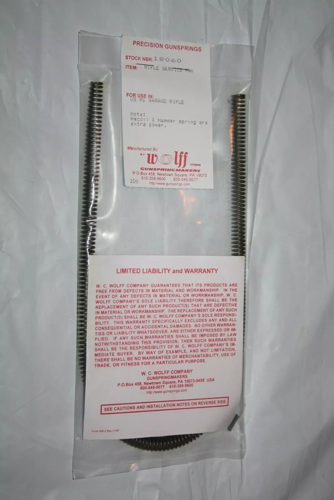M1 Garand Spring Kit Service Pack Extra Power Recoil ejector extractor hammer