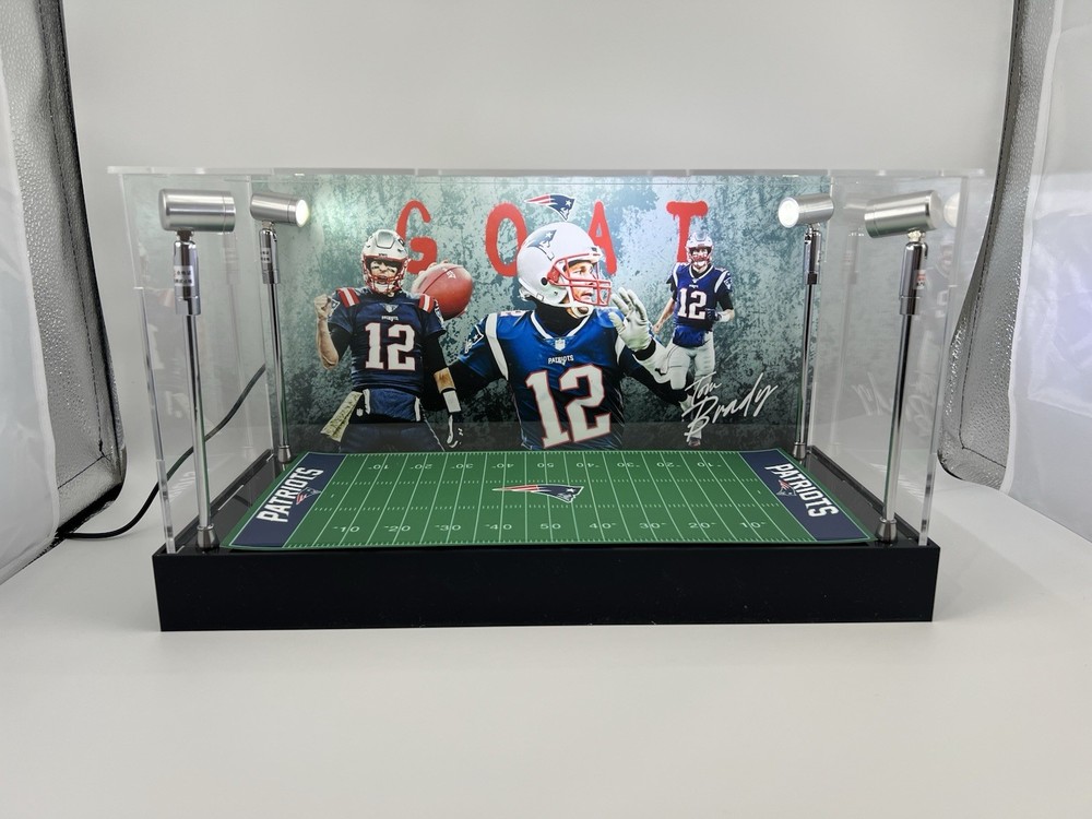 Tom Brady - Patriots - Custom 2 Mini Helmet Display Case W/ LED Lights