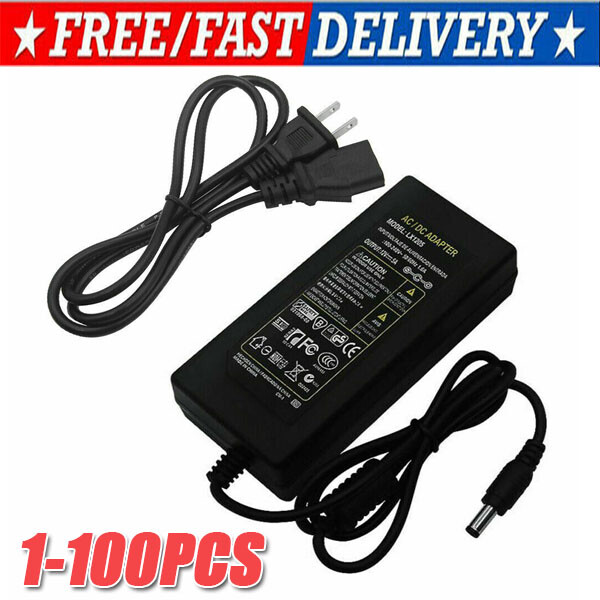 12V 5A 5 AMP 60W DC Power Supply Adapter Transformer LED Strip CCTV PC 5050 USA