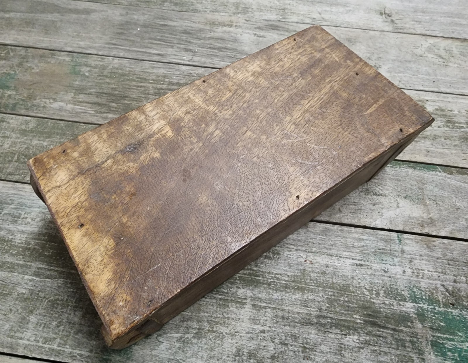 * OLD Handmade Rustic Primitive Farmhouse Decor Vintage Wooden Brick Mold Box