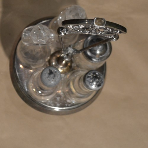 Silver Turning Salad Server - 5 pc & stand -