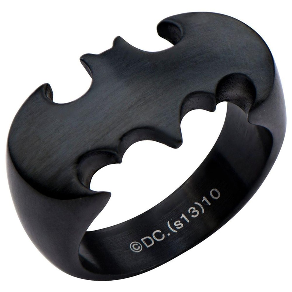 DC Comics Batman Logo Black Matte Ring Size 6