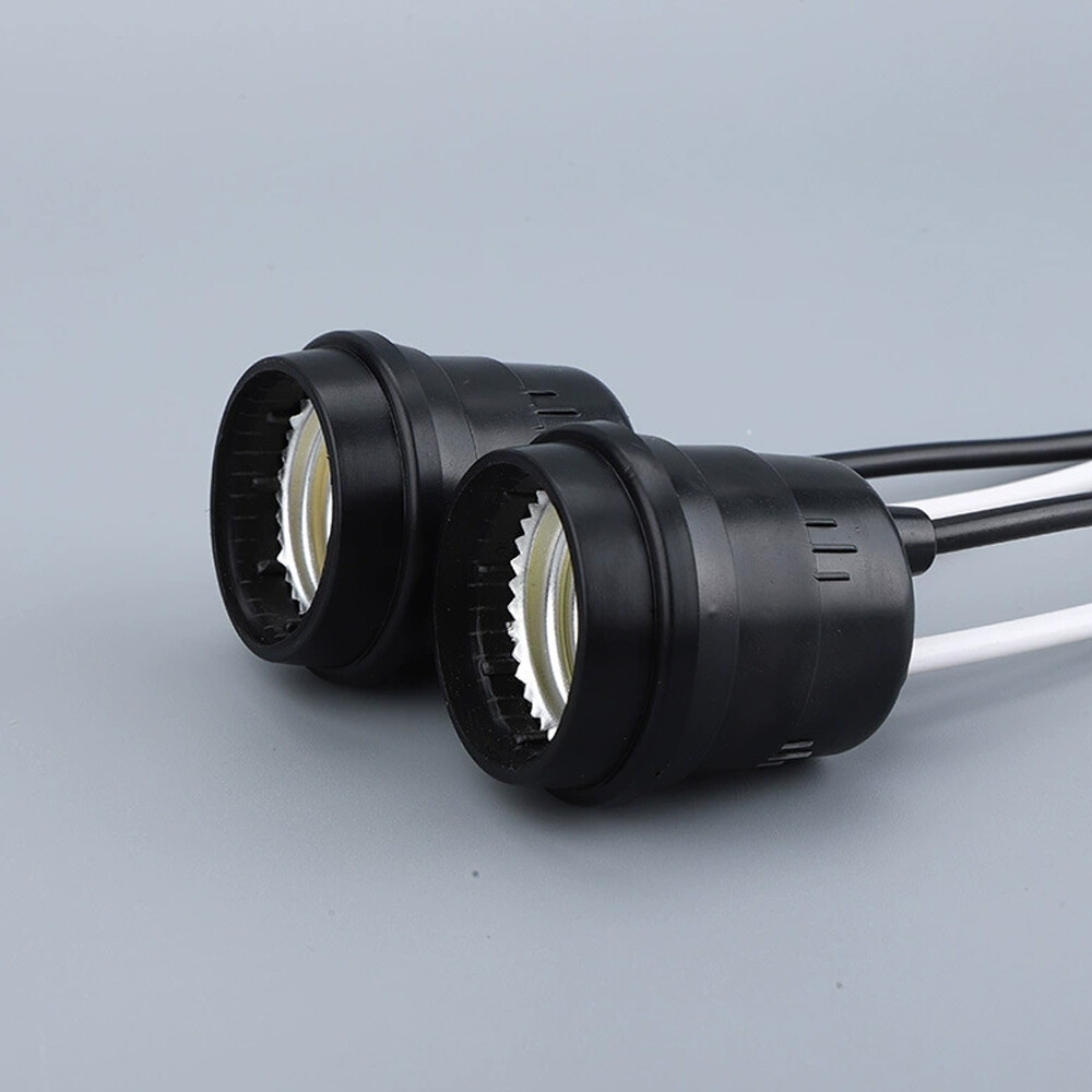 Waterproof Lamp Socket 6 Pack Black Pigtail Lamp Holder Socket E27 US