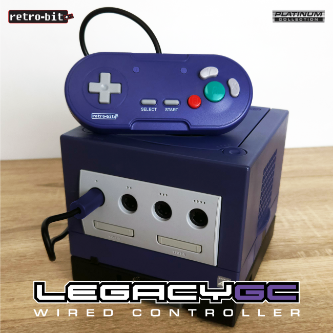 Retro-Bit LegacyGC Wired Controller GameCube and Wii Indigo