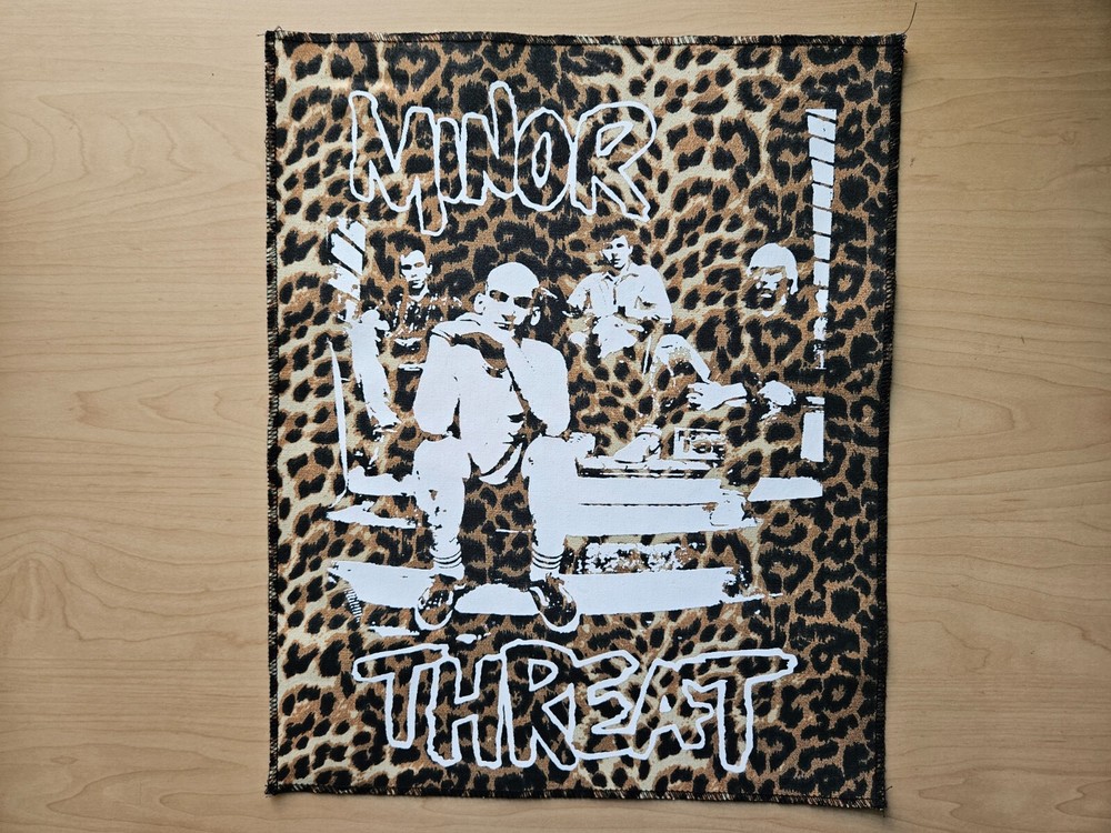 MINOR THREAT, CANVAS SCREEN PRINTED LARGE BACK PATCH