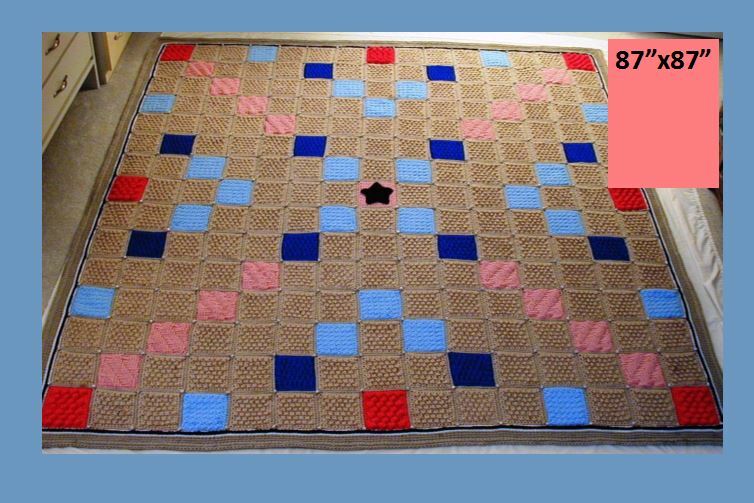 Scrabble Rules! Scrabble Crochet Afghan Pattern 87"x87" patt