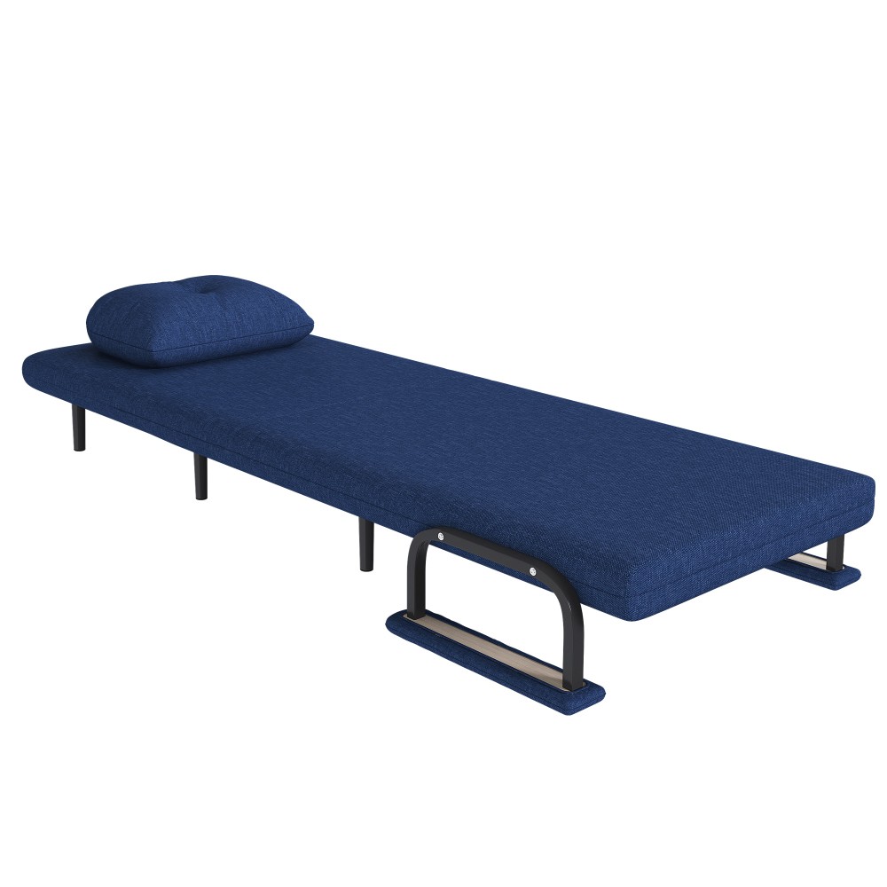 3-in-1 Folding Sofa Bed w/ Adjustable Backrest - Space-Saving Sleeper Blue