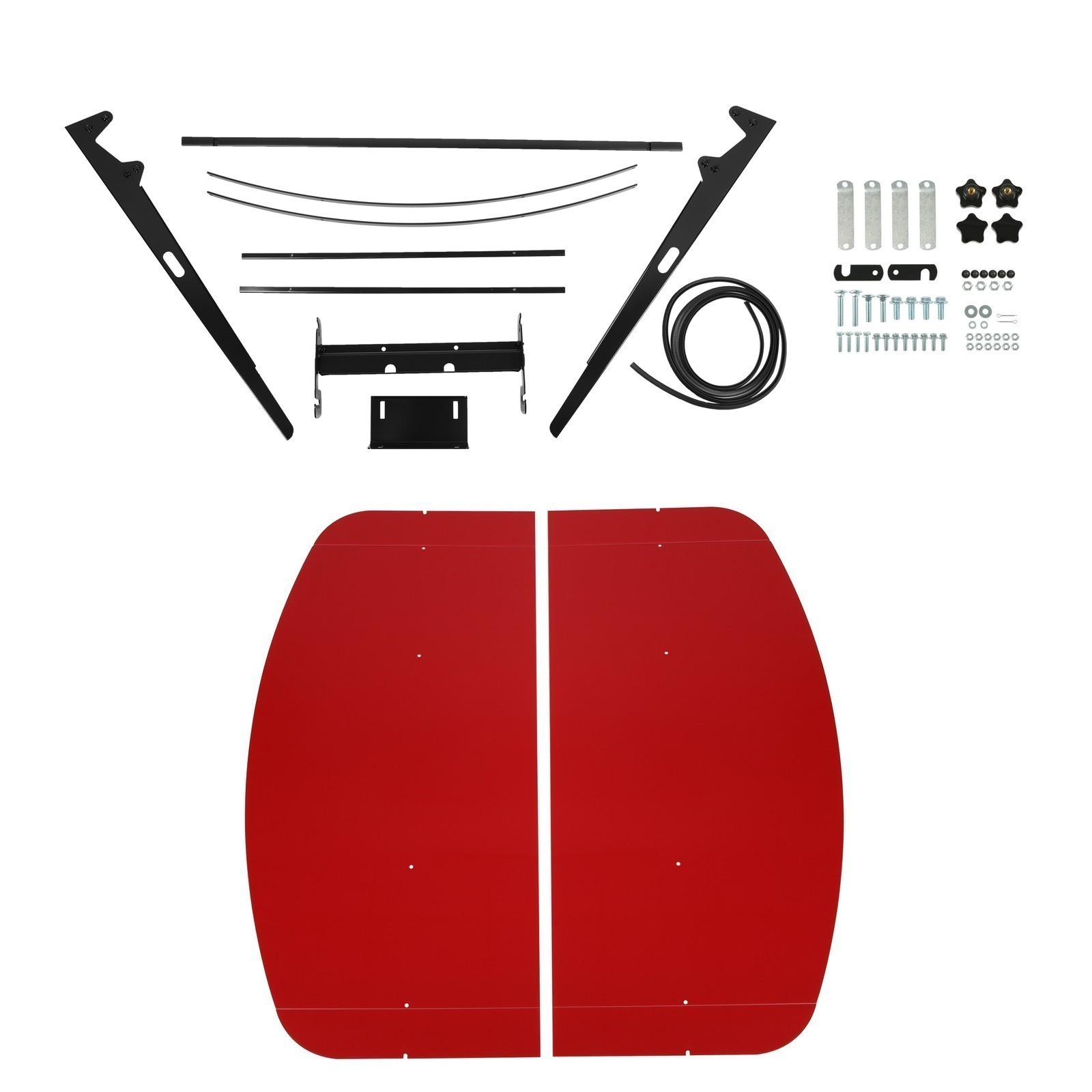 Sun Shield Tuff Top Tractor Canopy Kit For 2" x 2" or 2" x 3" ROPS 48" X 52"-Red