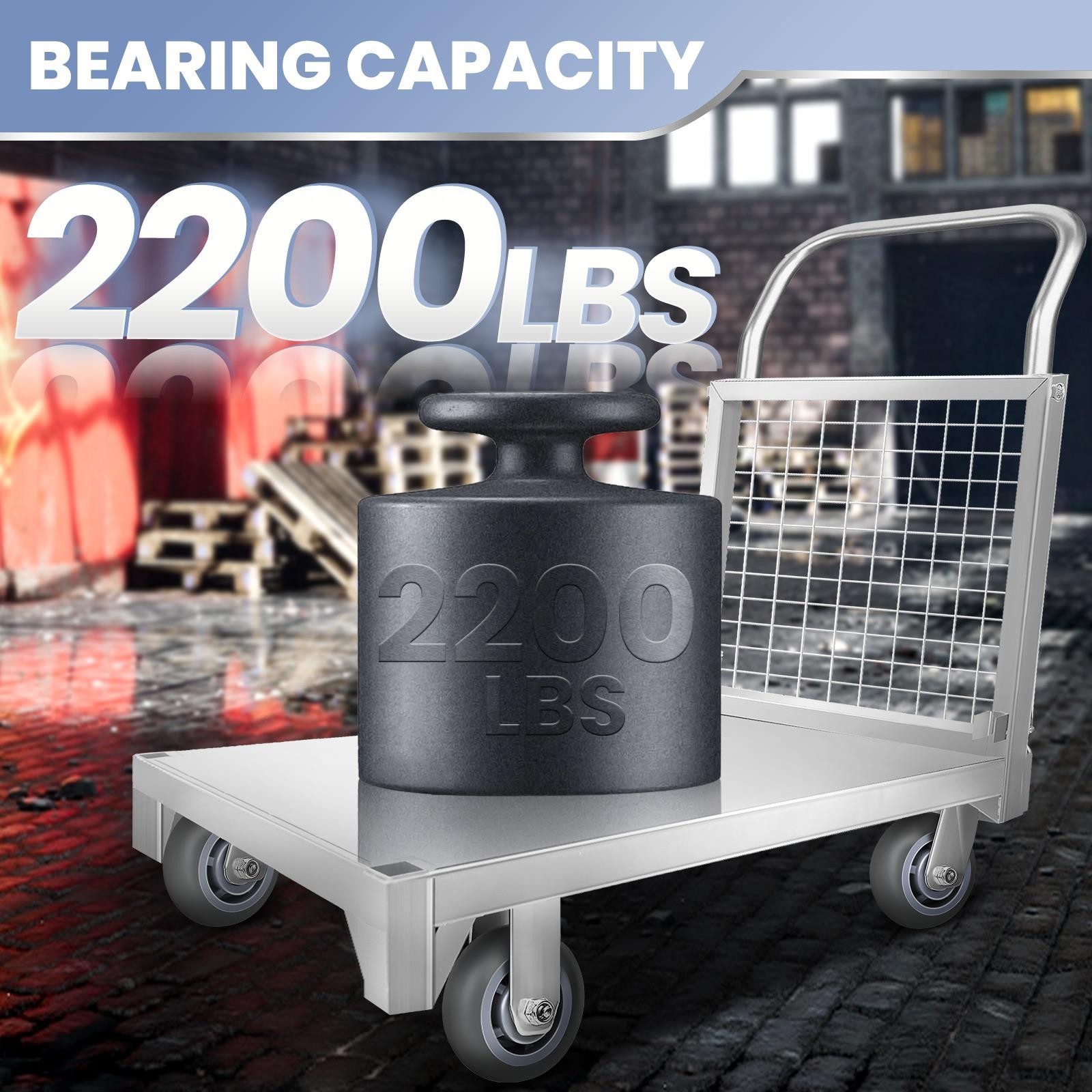 2200LB/2600LB Platform Truck Cart Foldable Flatbed Cart for Grocery & Warehouse