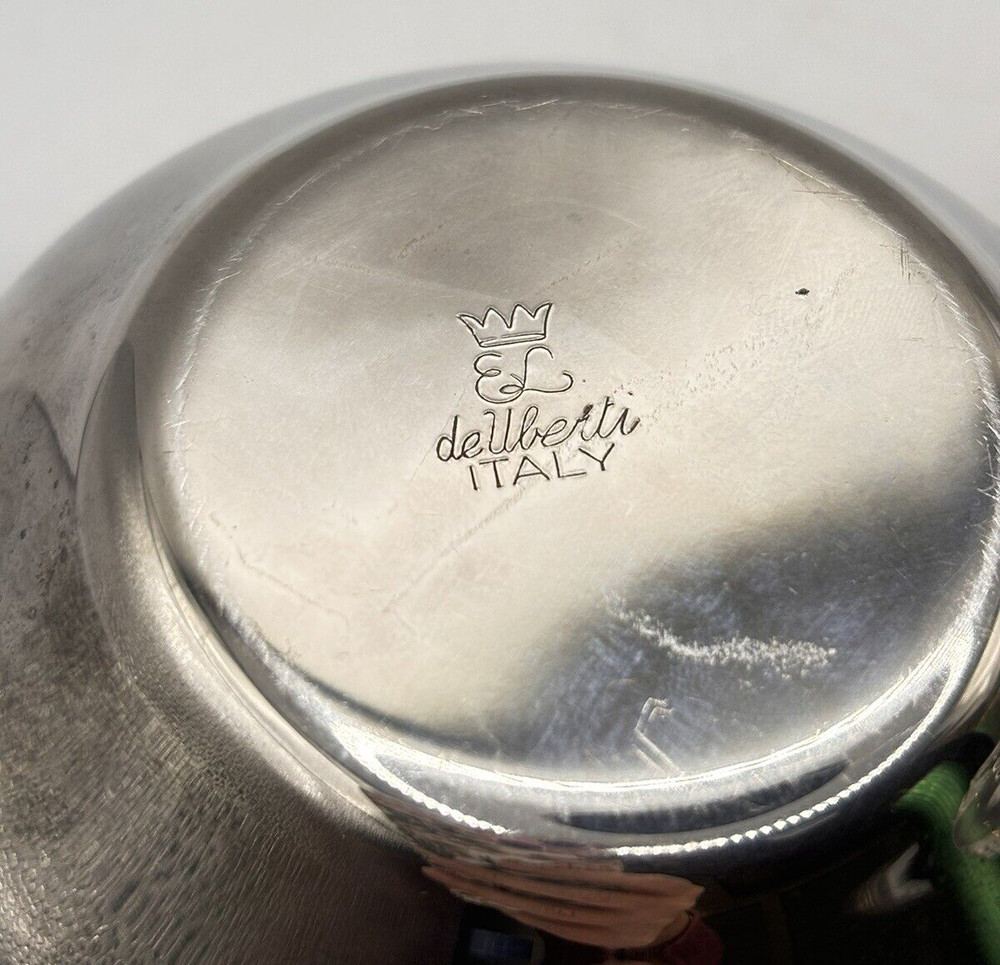 De Uberti Pear Lidded Silverplate Condiment Dish Server 6" VTG 1960s MCM