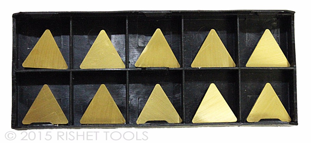 RISHET TOOLS TPG 321 C2 Multi Layer TiN Coated Carbide Inserts -10 pack