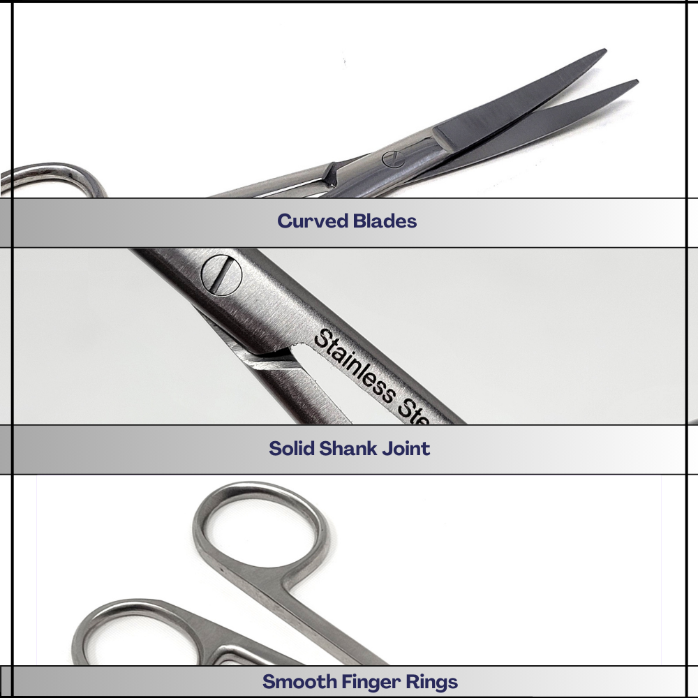 Sewing Craft Art DIY Scissors 6.5" Curved Tips Sharp/Sharp All Purpose Shears