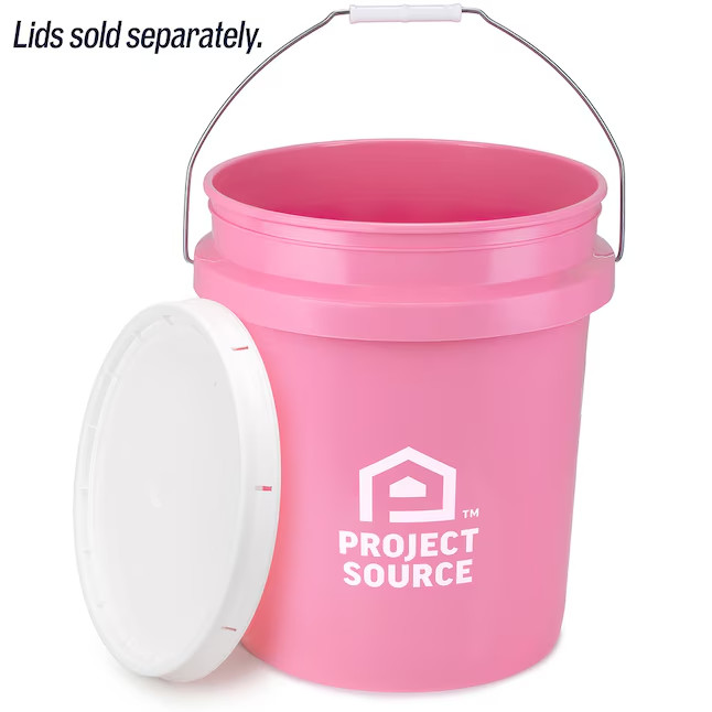 Project Source Pink 5-gallon Plastic General bucket