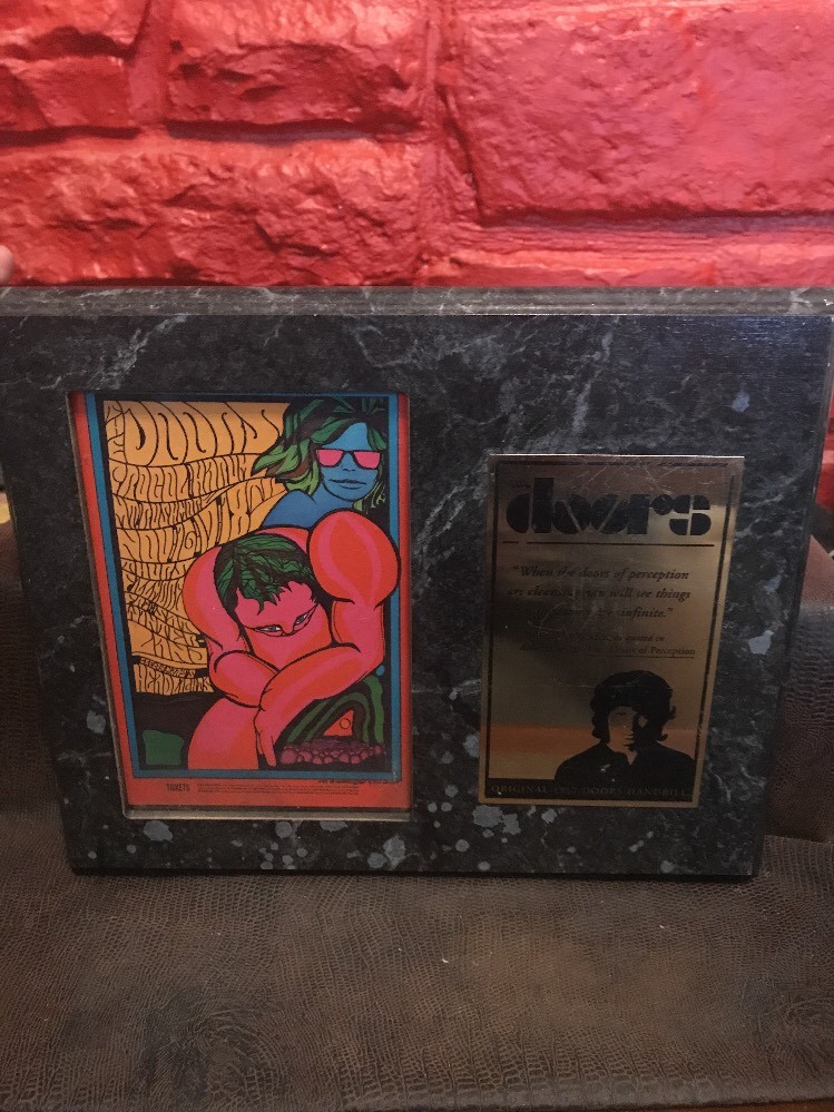 The Doors Procol Harum Original 1967 Concert Handbill on plaque B7