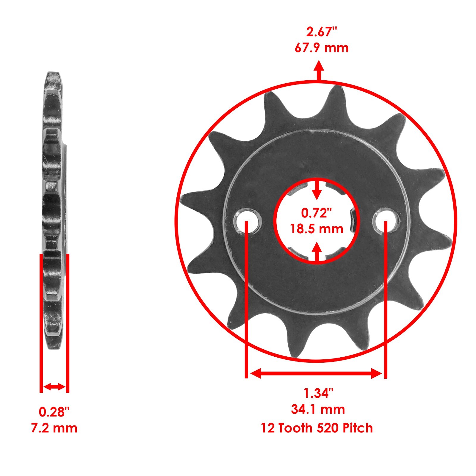 Red Drive Chain And Sprockets Kit for Honda ATC200X 1983 1984 1985