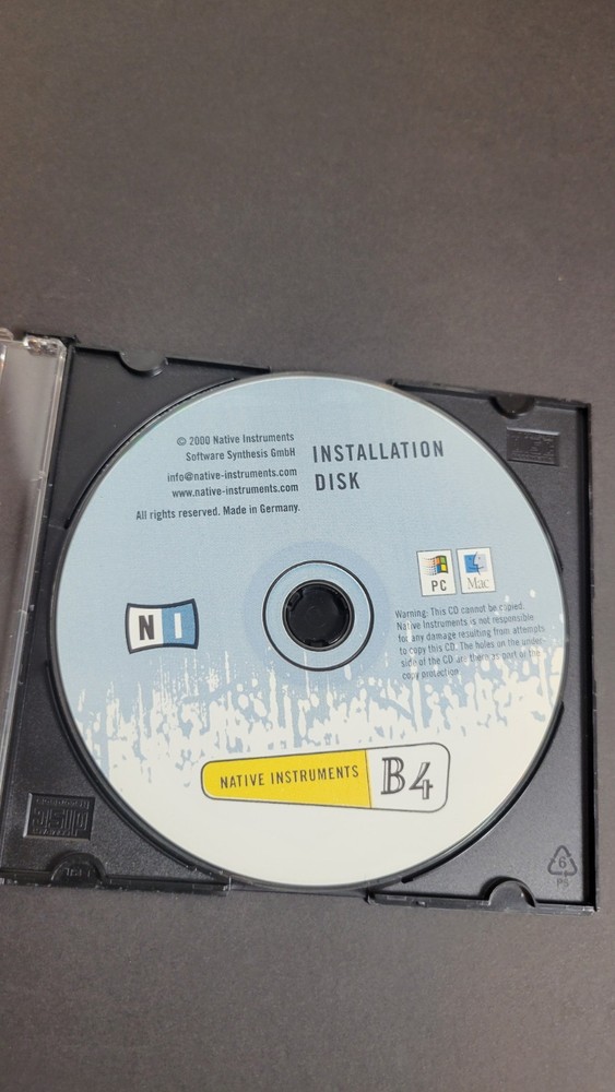 Native Instruments B4 Virtual Hammond Organ Software CD-ROM 2000 PC Mac VST