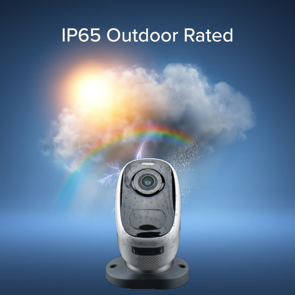 2K Home Wireless Battery Security Camera w/Solar Panel