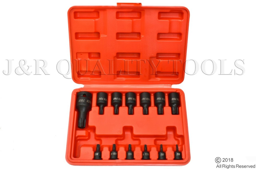 13PC IMPACT STAR TORX TORK SOCKET TAMPER RESISTANT PROOF DRIVER TOOL SET BIT KIT
