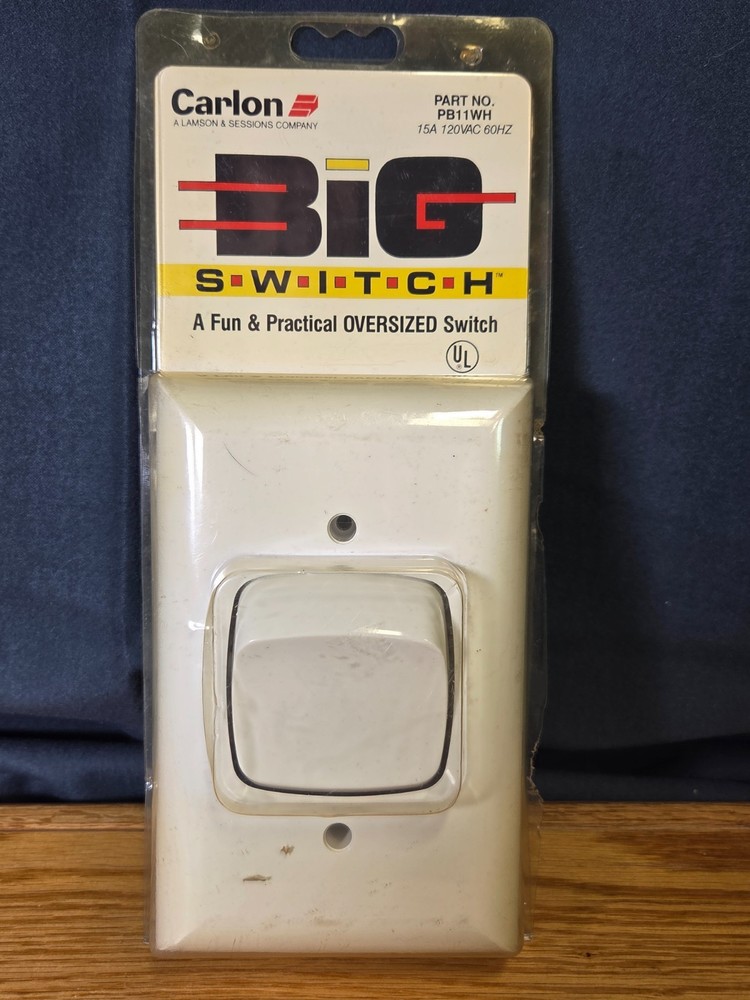 Carlon Wall Light Switch Large A Fun & Practical Oversized Switch White