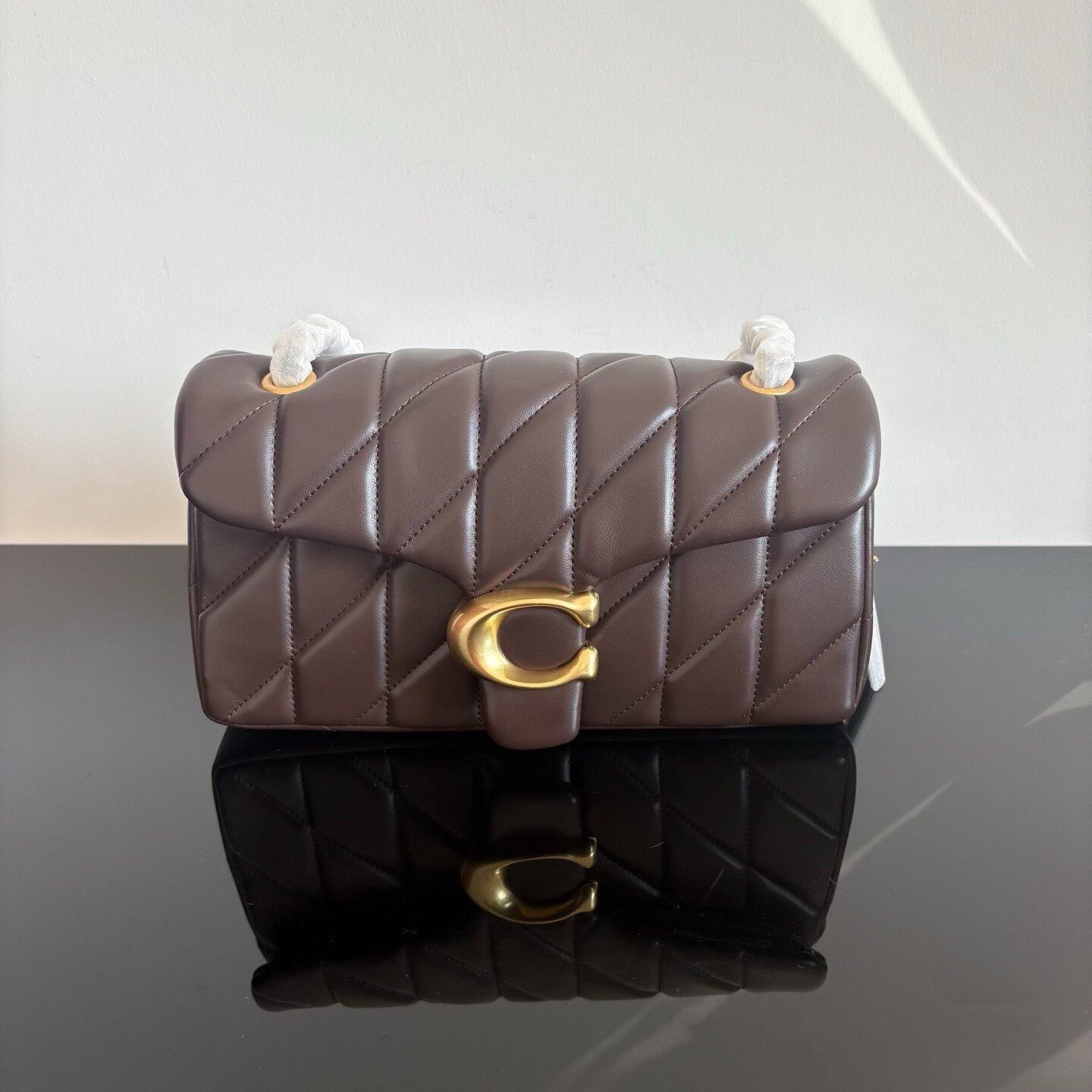 COACH Tabby 26 Quilted Shoulder Bag Leather Maple CP150